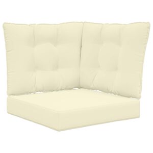 vidaXL Coussin de canap&eacute; d'ext&eacute;rieur 3 pcs Cr&egrave;me Polyester