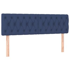 vidaXL T&ecirc;tes de lit 2 pcs Bleu 80x7x78/88 cm Tissu