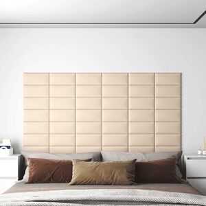 vidaXL T&ecirc;te de lit murale 12 pc 30 x 15 cm Bleu tissu