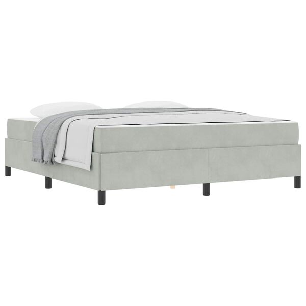 vidaXL Cadre de lit avec matelas Gris clair 180 x 200 cm tissu
