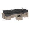 vidaXL Salon de jardin 8 pcs avec coussins gris clair r&eacute;sine tress&eacute;e