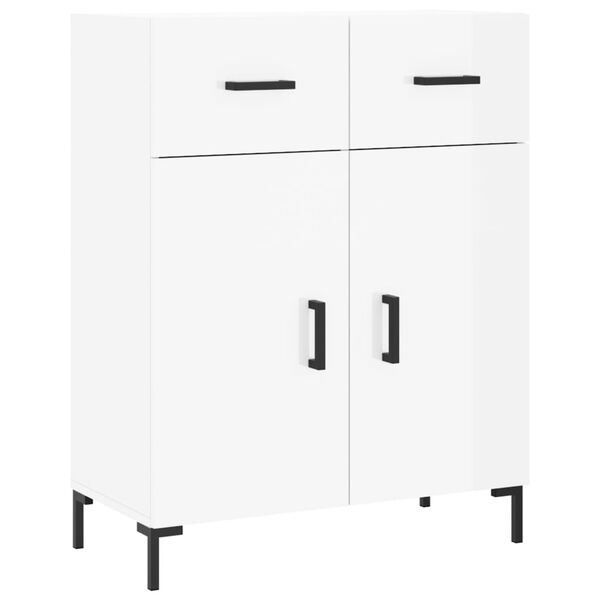 vidaXL Buffet Blanc brillant 69,5x34x90 cm Bois d'ingénierie