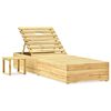 vidaXL Chaise longue avec table Bois de pin impr&eacute;gn&eacute; de vert