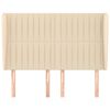 vidaXL T&ecirc;te de lit avec oreilles Cr&egrave;me 147x23x118/128 cm Tissu