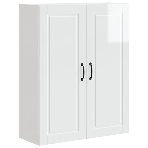 vidaXL Armoire de cuisine avec &eacute;tag&egrave;re Blanc brillant 80 x 31 x 100 cm