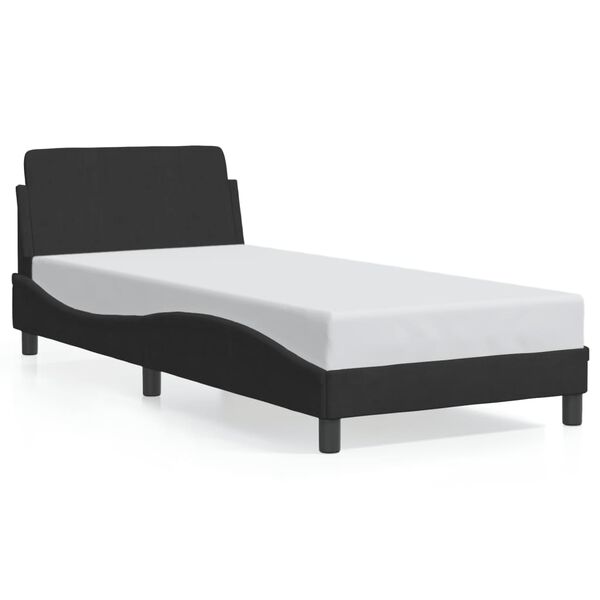 vidaXL Cadre de lit avec tête de lit Dover noir 90x190 cm velours