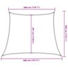 vidaXL Voile d'ombrage 160 g/m² Crème 3/4x3 m PEHD
