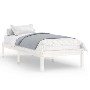 vidaXL Cadre de lit sans matelas blanc bois massif