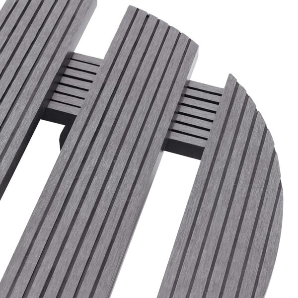 vidaXL Chariots &agrave; plantes 4 pcs Gris &Oslash;30x7,5 cm WPC