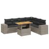 vidaXL Salon de jardin avec coussins 7 pcs gris r&eacute;sine tress&eacute;e