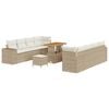 vidaXL Ensemble de canap&eacute; de jardin 11 pc Beige polyrotin