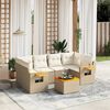 vidaXL Salon de jardin avec coussins 7 pcs beige r&eacute;sine tress&eacute;e