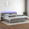 vidaXL Sommier &agrave; lattes de lit et matelas et LED Gris fonc&eacute; 200x200 cm