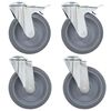 vidaXL 4 pcs Roulettes pivotantes &agrave; trou de boulon 125 mm