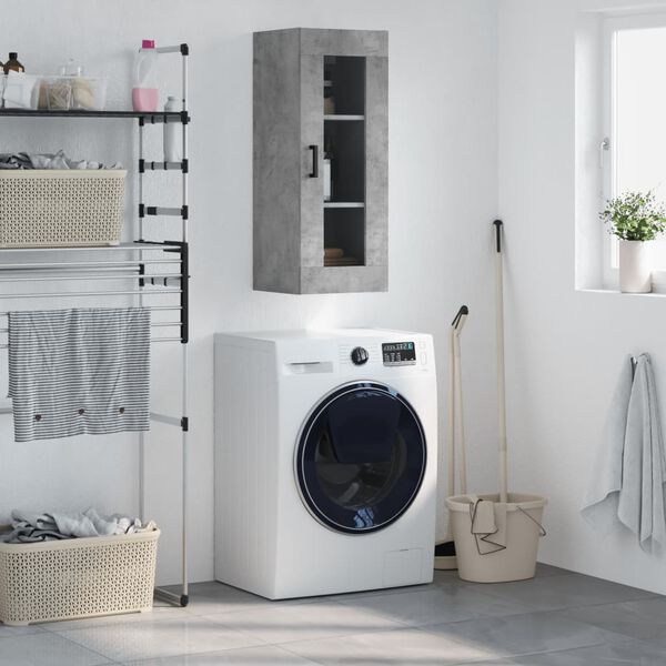 vidaXL Armoire murale gris b&eacute;ton 34,5x34x90 cm