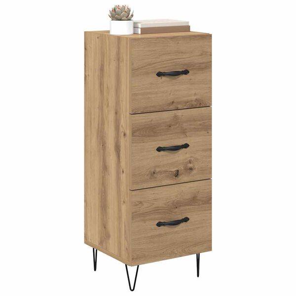 vidaXL Buffet ch&ecirc;ne artisanal 34 x 34,5 x 90 cm Bois d'ing&eacute;nierie