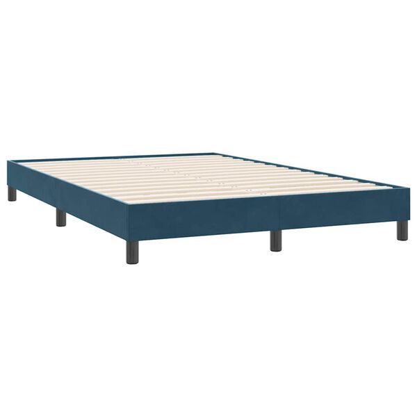 vidaXL Cadre de lit sans matelas bleu fonc&eacute; 140x220 cm velours