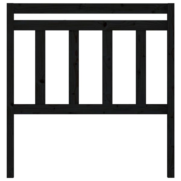 vidaXL T&ecirc;te de lit Noir 106x4x100 cm Bois massif de pin