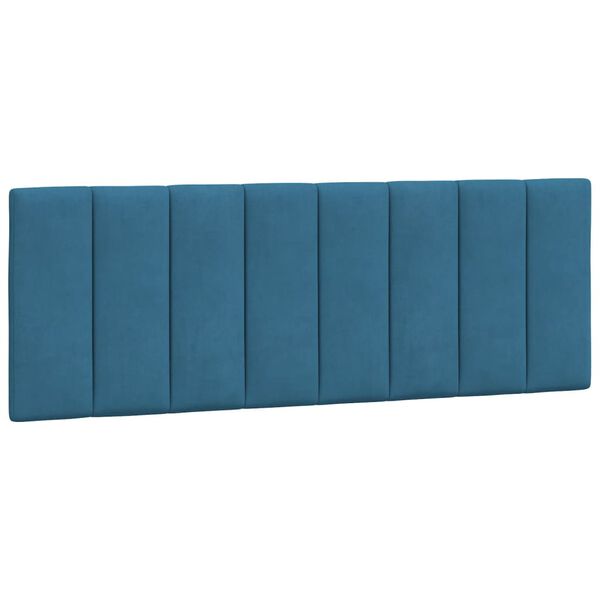 vidaXL Coussin de t&ecirc;te de lit Hanko bleu 120 cm velours