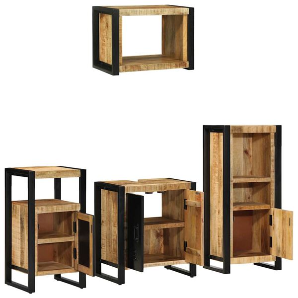 vidaXL Ensemble de mobilier de salle de bain avec tiroir 4 pcs