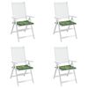 vidaXL Coussins de chaise 4 pcs Vert et blanc 50 x 50 x 4 cm