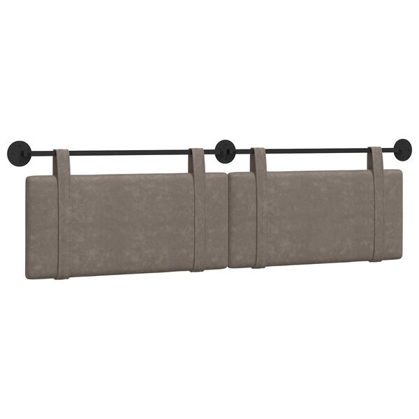 vidaXL T&ecirc;te de lit suspendue Uni Gris 190 x 55 x 5 cm PU antique