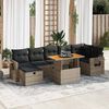 vidaXL Salon de jardin 5 pcs avec coussins gris r&eacute;sine tress&eacute;e acacia
