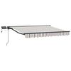 vidaXL Cadre de store manuel avec LEDs Gris clair et blanc 4 &times; 3,5 m