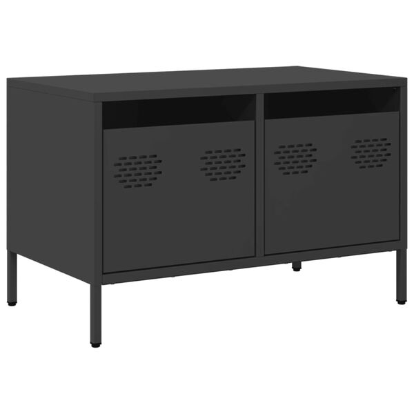 vidaXL Meuble TV noir 68x39x43,5 cm acier lamin&eacute; &agrave; froid