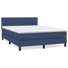 vidaXL Sommier &agrave; lattes de lit avec matelas Bleu 140x190 cm Tissu