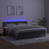 vidaXL Sommier &agrave; lattes de lit avec matelas LED Gris fonc&eacute; 160x200 cm