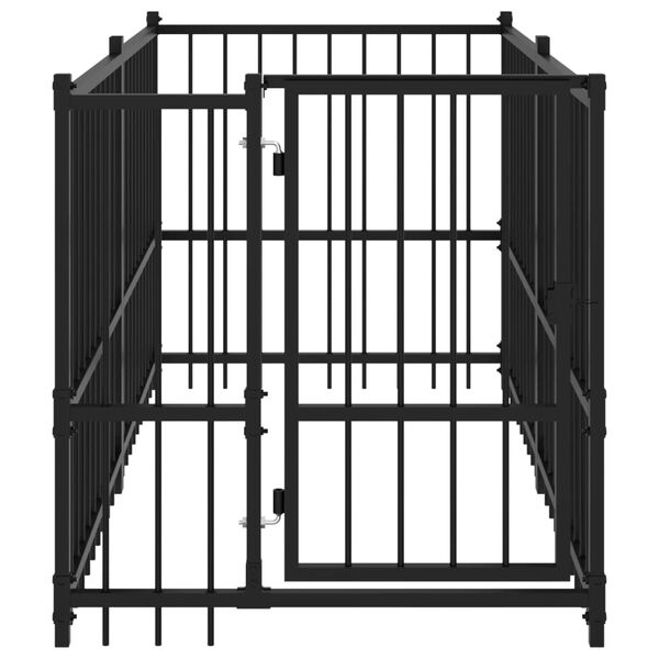 vidaXL Chenil pour chien Noir 193,5x97x100 cm Acier