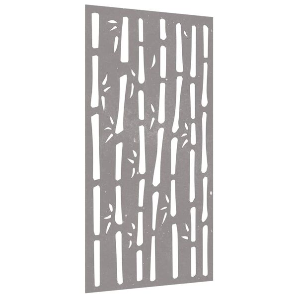 vidaXL D&eacute;coration murale jardin 105x55 cm acier corten design bambou