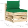 vidaXL Salon de jardin 7 pcs avec coussins Bois impr&eacute;gn&eacute; de vert