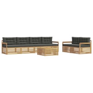 vidaXL Ensemble de canap&eacute;s d'ext&eacute;rieur 7 pc Blanc et anthracite