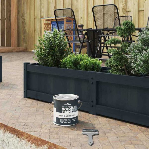 vidaXL Peinture pour bois Gris 16,5 x 16,5 x 15,9 cm Impression murale
