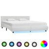 vidaXL Cadre de lit avec LED sans matelas blanc 180x200 cm