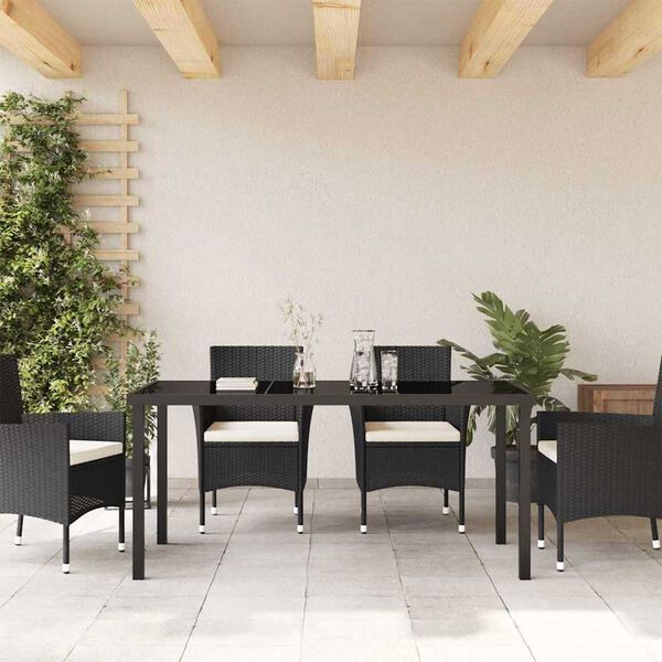 vidaXL Table de Jardin Noir 160 x 80 x 73 cm Teck massif