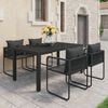 vidaXL Ensemble &agrave; manger de jardin 5 pcs PVC r&eacute;sine tress&eacute;e noir
