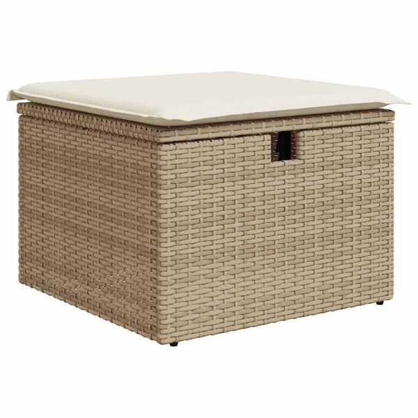vidaXL Salon de jardin avec coussins 2 pcs beige résine tressée acacia