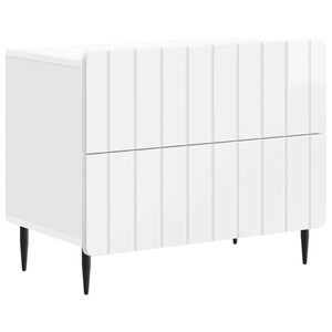 vidaXL Cabinet de chevet Blanc brillant 62 x 34,5 x 49,5 cm