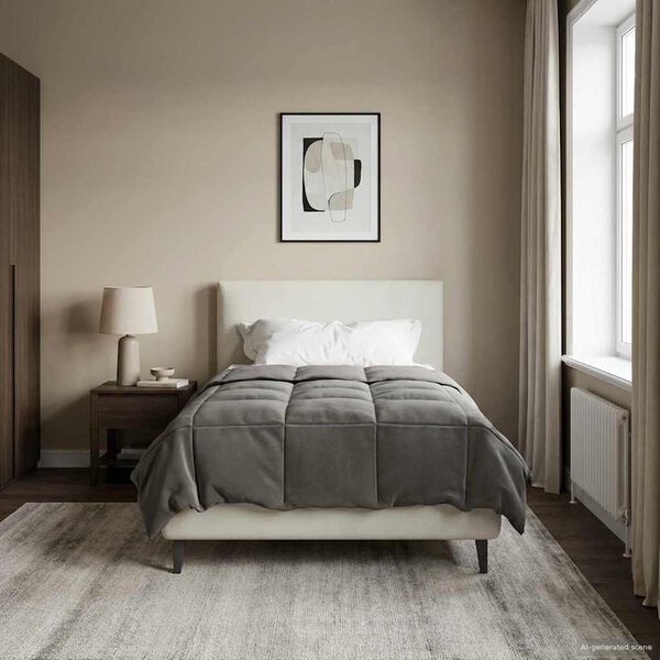 vidaXL Duvet complet toute l'ann&eacute;e Gris clair 135 x 220 cm Microfibre