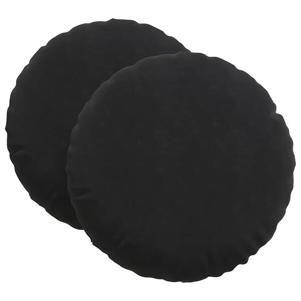 vidaXL Coussins de siège 2 pcs Noir Ø80 x 29 cm Velours
