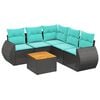 vidaXL Ensemble de canap&eacute; de jardin 6 pcs avec coussins noir r&eacute;sine tress&eacute;e