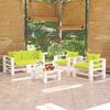 vidaXL Salon palette de jardin 5 pcs avec coussins bois de pin