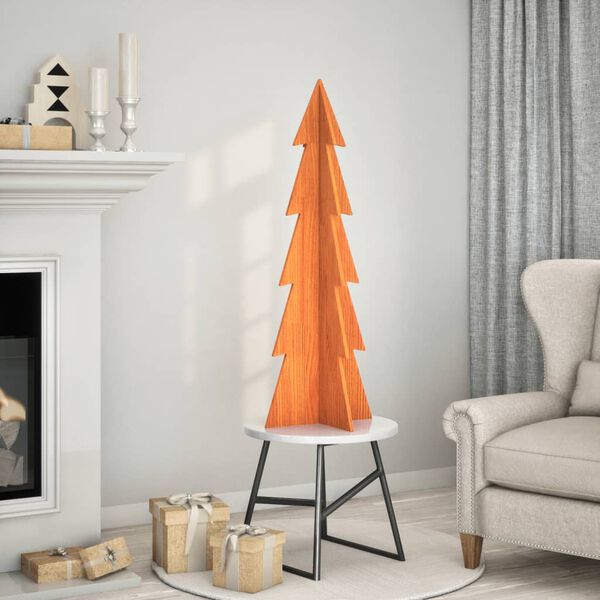 vidaXL Arbre de No&euml;l en bois pour d&eacute;coration 112 cm bois de pin massif