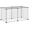 vidaXL Cage animaux de compagnie &agrave; 8 panneaux Noir 35x35 cm Acier
