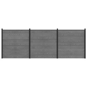 vidaXL Ensemble de Cl&ocirc;ture 526 x 186 cm WPC et Aluminium Gris