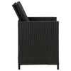 vidaXL Jeu de chaise et tabouret de jardin 4 pcs R&eacute;sine tress&eacute;e Noir