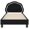 vidaXL Cadre de lit pour enfants avec t&ecirc;te de lit Noir 80 x 160 cm